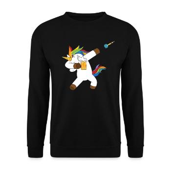 Dabbing licorne dab licorne dart bière dards - Sweat-shirt Unisexe - noir - Devant - Alina (178cm) & Michal (187cm)