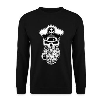 Captain Skull Bart Whistle - Unisex Sweatshirt - black - Front - Alina (178cm) & Michal (187cm)