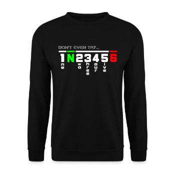 Motorrad Gangschaltung Superbike - Unisex Pullover - Schwarz - Vorne - Alina (178cm) & Michal (187cm)