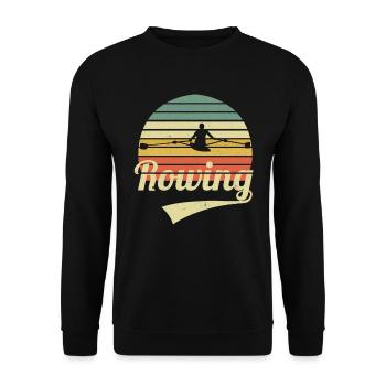 Rudern Ruderer Rowing Vintage Retro Rowing - Unisex Pullover - Schwarz - Vorne - Alina (178cm) & Michal (187cm)