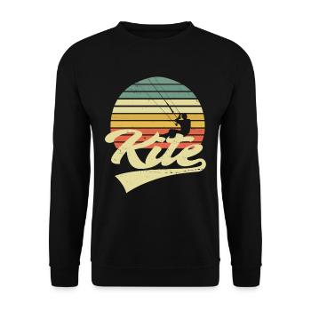 KITE Kitesurfing Kiting Kitesurfing Vintage Retro - Unisex Sweatshirt - black - Front - Alina (178cm) & Michal (187cm)