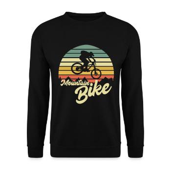 Mountain Bike Mountainbike MTB Vintage Retro - Unisex Pullover - Schwarz - Vorne - Alina (178cm) & Michal (187cm)