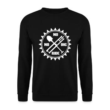 Trail Building No Dig No Ride Mountainbike MTB - Unisex Sweatshirt - black - Front - Alina (178cm) & Michal (187cm)