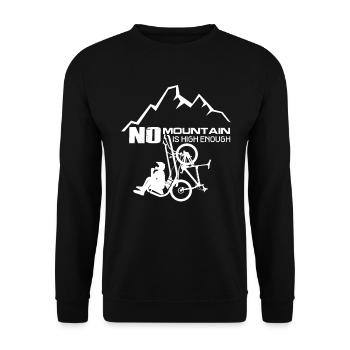 MTB mountain bike No mountain too high Downhill Enduro - Unisex Sweatshirt - black - Front - Alina (178cm) & Michal (187cm)
