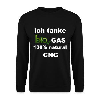 Ich tanke Bio Gas 100% natural CNG - Unisex Pullover - Schwarz - Vorne - Alina (178cm) & Michal (187cm)