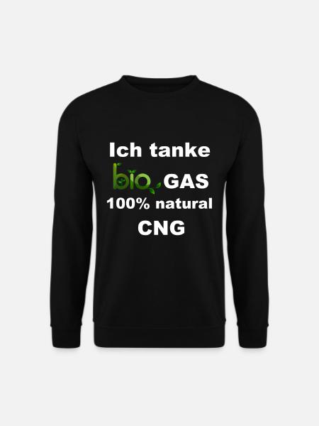 Ich tanke Bio Gas 100% natural CNG - Unisex Pullover - Schwarz