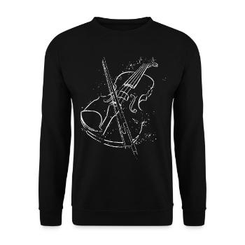 vintage violin t-shirt for music lovers - Unisex Pullover - Schwarz - Vorne - Alina (178cm) & Michal (187cm)