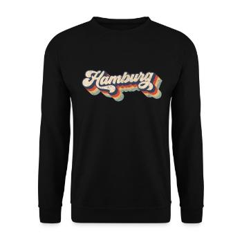 Hamburg retro gift - Unisex Sweatshirt - black - Front - Alina (178cm) & Michal (187cm)