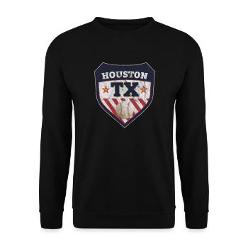 Houston Texas Baseball Geschenk - Unisex Pullover - Schwarz - Vorne - Alina (178cm) & Michal (187cm)