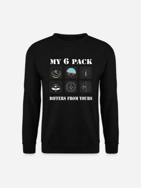 Pilot Flieger SixPack - Unisex Pullover - Schwarz