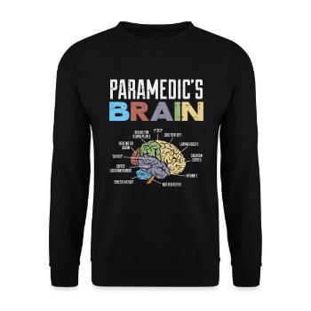 Drôle Proverbes paramédic EMS cerveau drôle - Sweat-shirt Unisexe - noir - Devant - Alina (178cm) & Michal (187cm)