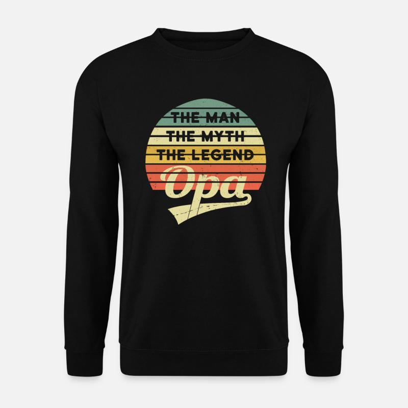 Opa Vintage Mann Mythos Legende Spruch Retro - Unisex Pullover - Schwarz