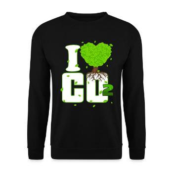 I LOVE CO2 diesel driver freedom FCK GRN anti green - Unisex Sweatshirt - black - Front - Alina (178cm) & Michal (187cm)