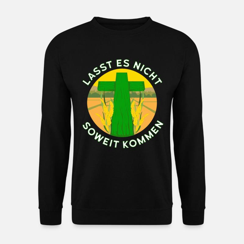 Grünes Kreuz Initiative Stiller Protest Landwirte - Unisex Pullover - Schwarz