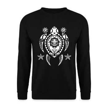 Tortue Maori Polynésie Plongée Tattoo - Sweat-shirt Unisexe - noir - Devant - Alina (178cm) & Michal (187cm)