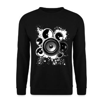 Dark Techno Loudspeaker EDM - Unisex Sweatshirt - black - Front - Alina (178cm) & Michal (187cm)