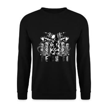 Techno Authority Hardstyle Amsterdam Underground - Unisex Sweatshirt - black - Front - Alina (178cm) & Michal (187cm)