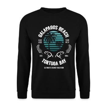 Galapagos Beach Tortuga Bay 1984 - Unisex Sweatshirt - black - Front - Alina (178cm) & Michal (187cm)