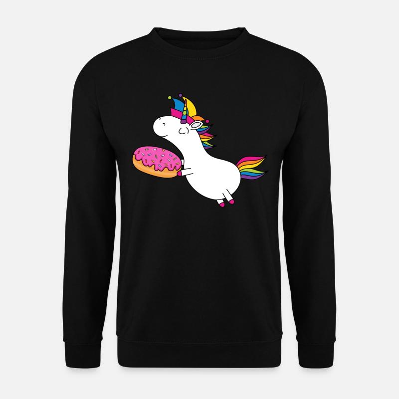 Einhorn Fasching Narrenkappe Faschingskrapfen - Unisex Pullover - Schwarz