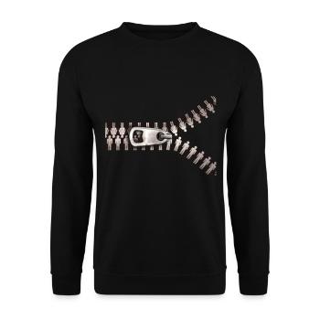 Zipper pants zipper gift idea - Unisex Sweatshirt - black - Front - Alina (178cm) & Michal (187cm)