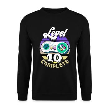 Player Gamer 10 Jahre Geschenkidee - Unisex Pullover - Schwarz - Vorne - Alina (178cm) & Michal (187cm)