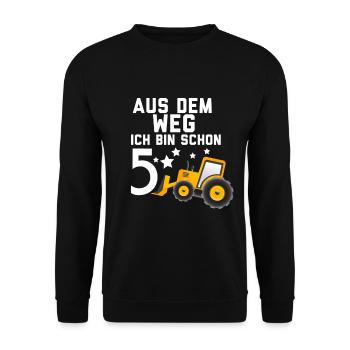 Aus dem Weg Ich bin 5 Jahre Geburtstag Geschenk - Unisex Pullover - Schwarz - Vorne - Alina (178cm) & Michal (187cm)
