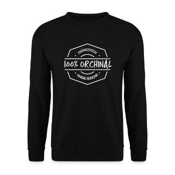 Oberfranke Franken fränkisch fränggisch Geschenk - Unisex Pullover - Schwarz - Vorne - Alina (178cm) & Michal (187cm)