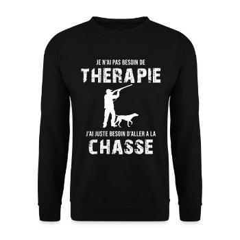 je n'ai pas besoin de thérapie j'ai juste besoin - Sweat-shirt Unisexe - noir - Devant - Alina (178cm) & Michal (187cm)