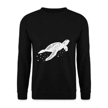Schildkröte Meer der Sterne Beach Ocean - Unisex Pullover - Schwarz - Vorne - Alina (178cm) & Michal (187cm)
