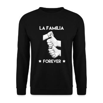 La Familia Geschenkidee Geburtstag Lustig - Unisex Pullover - Schwarz - Vorne - Alina (178cm) & Michal (187cm)
