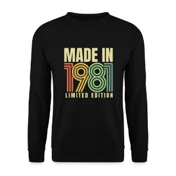 1981 Birthday Gift Year Of Birth Year 81 - Unisex Sweatshirt - black - Front - Alina (178cm) & Michal (187cm)