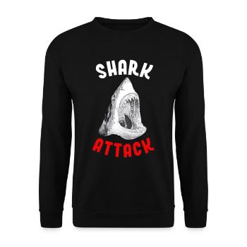 Shark Attack Danger Funny Beach Idée cadeau - Sweat-shirt Unisexe - noir - Devant - Alina (178cm) & Michal (187cm)