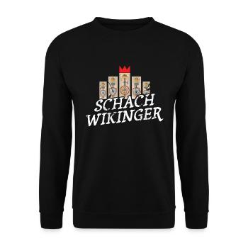 Kubb Schach Wikinger Geschenk Für Fans Von Kubb - Unisex Pullover - Schwarz - Vorne - Alina (178cm) & Michal (187cm)