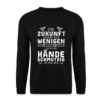 Schmied - Unisex Pullover - Schwarz - Vorne - Alina (178cm) & Michal (187cm)