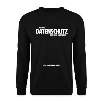 Hier wird Datenschutz noch groß geschrieben DSB - Unisex Pullover - Schwarz - Vorne - Alina (178cm) & Michal (187cm)
