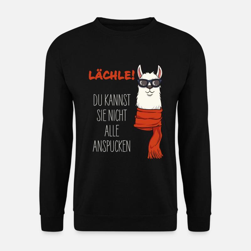 Alpaka - Lächle! du kannst sie nicht alle töten - Unisex Pullover - Schwarz