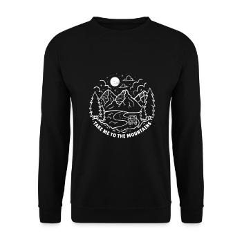 Bring mich zu meinen Bergen - Unisex Pullover - Schwarz - Vorne - Alina (178cm) & Michal (187cm)