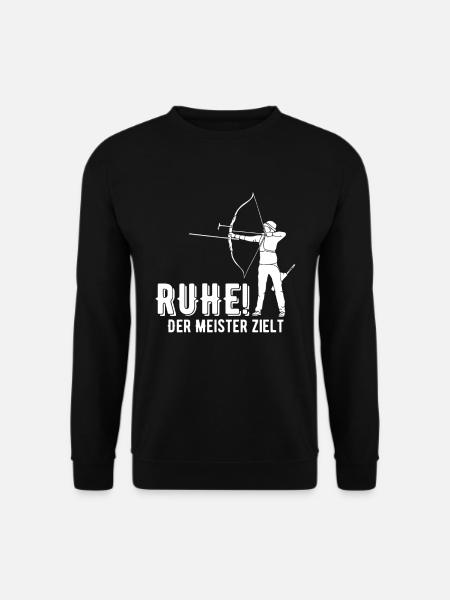 Ruhe! Der Meister zielt! Bogenschießen Bogensport - Unisex Pullover - Schwarz