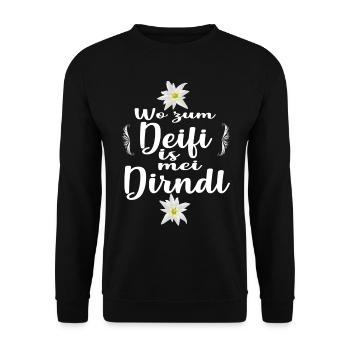 Bayern Dirndl Lustig festzelt Geschenkide - Unisex Pullover - Schwarz - Vorne - Alina (178cm) & Michal (187cm)