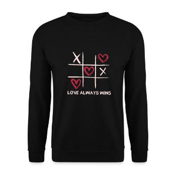 L'amour gagne toujours - 3 victoires design - Sweat-shirt Unisexe - noir - Devant - Alina (178cm) & Michal (187cm)