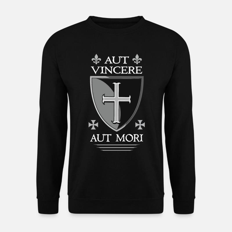 Bouclier templier + citation templière - Sweat-shirt Unisexe - noir
