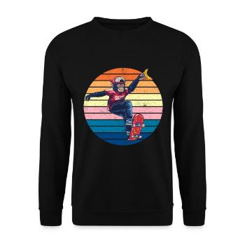 Monkey gorilla skateboard fear - Unisex Sweatshirt - black - Front - Alina (178cm) & Michal (187cm)