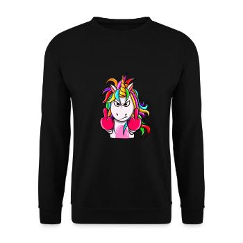 Unicorn Fable Fairy Tale Gift - Unisex Sweatshirt - black - Front - Alina (178cm) & Michal (187cm)