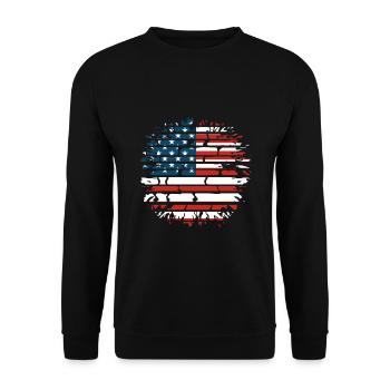 America funny gift idea - Unisex Sweatshirt - black - Front - Alina (178cm) & Michal (187cm)