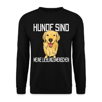 Hunde Lieblingsmenschen Geschenkidee - Unisex Pullover - Schwarz - Vorne - Alina (178cm) & Michal (187cm)