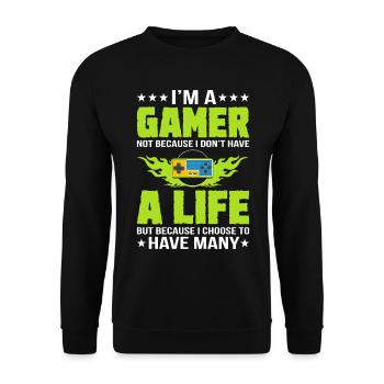 Gamer Gamer Funny DNA - Sweat-shirt Unisexe - noir - Devant - Alina (178cm) & Michal (187cm)
