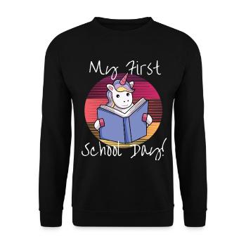 Unicorn Fable Funny Gift - Unisex Sweatshirt - black - Front - Alina (178cm) & Michal (187cm)