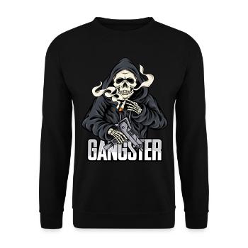 Gangster skeleton t-shirt gift - Unisex Sweatshirt - black - Front - Alina (178cm) & Michal (187cm)