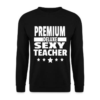 Premium Lehrer Geschenkidee Schule - Unisex Pullover - Schwarz - Vorne - Alina (178cm) & Michal (187cm)