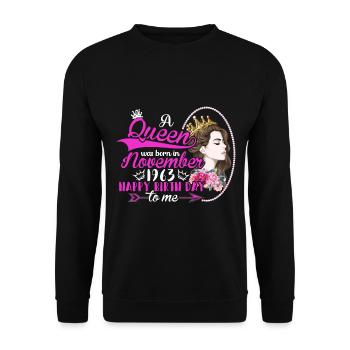 Anniversaire 1963 Reine T-shirt - Sweat-shirt Unisexe - noir - Devant - Alina (178cm) & Michal (187cm)